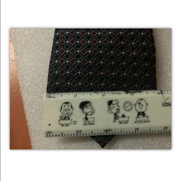 Christian Dior Necktie Men's Tie 4" True Vintage Navy Red White Diagonal retro - Picture 7 of 8